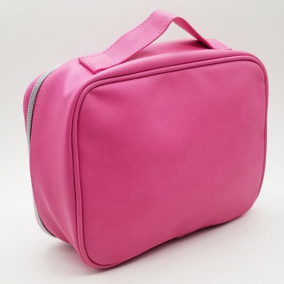 NEW Lancome Pink Cosmetics Makeup Bag Limited Edition 9.5"x7"x3" Travel Barbie - Picture 6 of 16